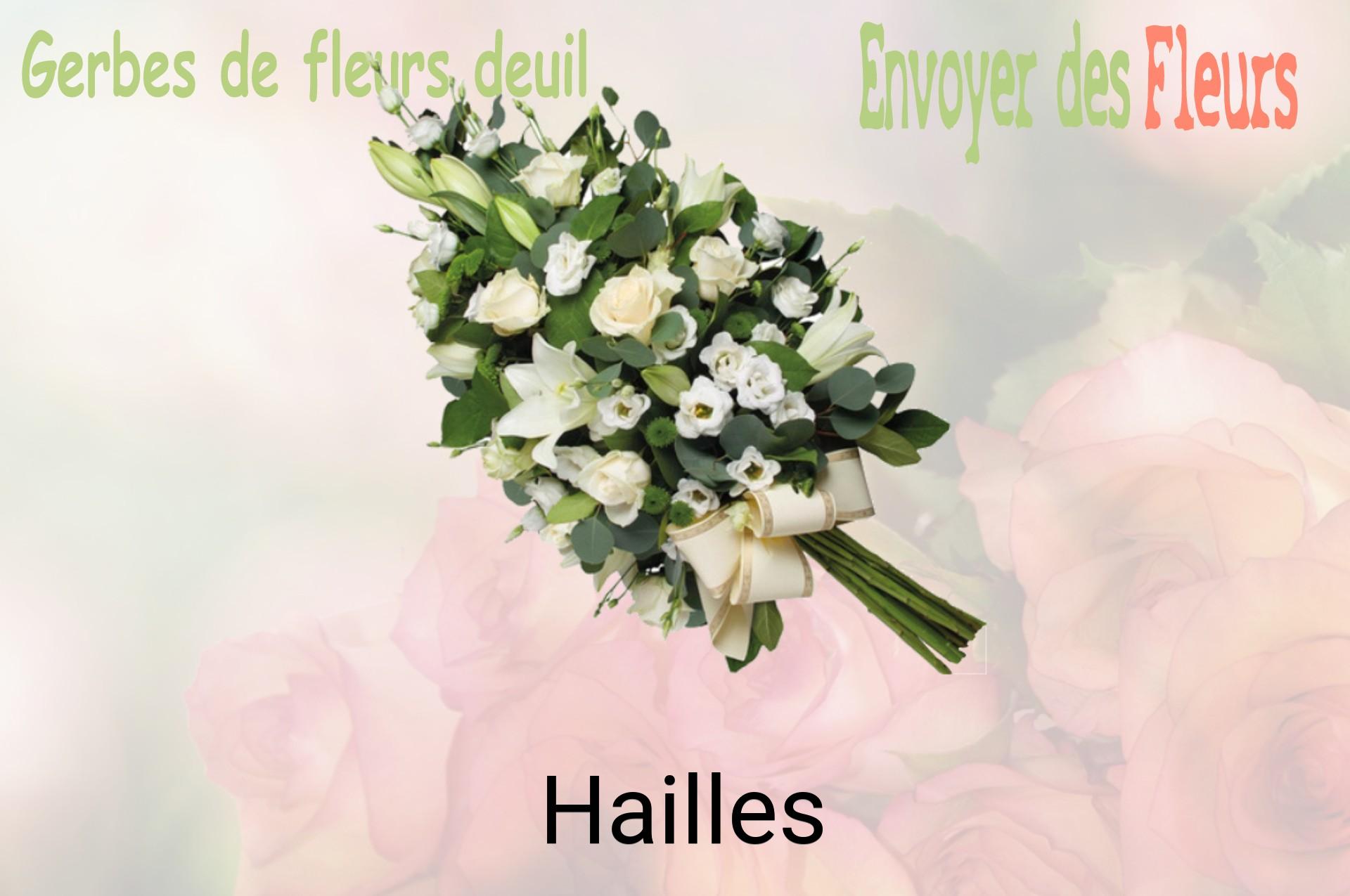 Gerbe de fleurs de deuil livrée à Hailles